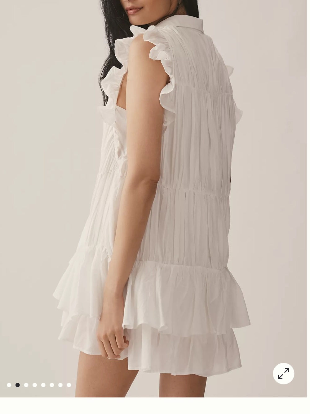 Anthropologie Sleeve Ruffle Mini Shirt Dress - Picture 4 of 9